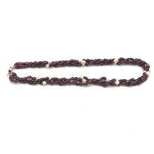 Handcrafted Garnet Drop Bead with Natural Pearl Accents Elegant Gemstone 17.7’’ Necklace Jewelry - Necklace
