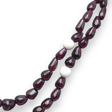 Handcrafted Garnet Drop Bead with Round Agate Accents Natural Gemstone 16.2’’ Necklace Jewelry - Necklace