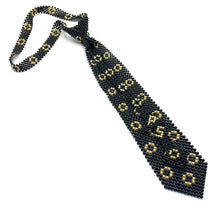 Handcrafted Gold Polka Dot Pattern Pearl Tie Luxurious and Playful
