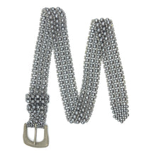 Handcrafted Retro Grey Pearl Buckled Belt Unique Giftware