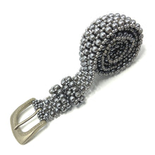 Handcrafted Retro Grey Pearl Buckled Belt Unique Giftware