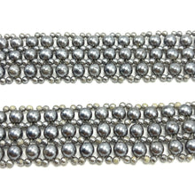 Handcrafted Retro Grey Pearl Buckled Belt Unique Giftware