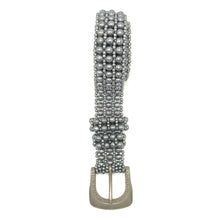 Handcrafted Retro Grey Pearl Buckled Belt Unique Giftware