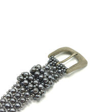 Handcrafted Retro Grey Pearl Buckled Belt Unique Giftware