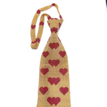 Handcrafted Hearts Pattern Pearl Tie Romantic and Charming