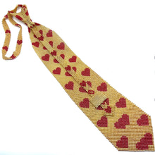 Handcrafted Hearts Pattern Pearl Tie Romantic and Charming