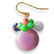 Handmade Earrings Gemstone Lavender Colorful Beads Jewelry