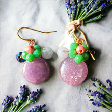Handmade Earrings Gemstone Lavender Colorful Beads Jewelry