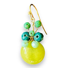 Handmade Earrings Lime Green Gemstone Beads Jewelry