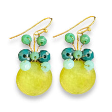 Handmade Earrings Lime Green Gemstone Beads Jewelry