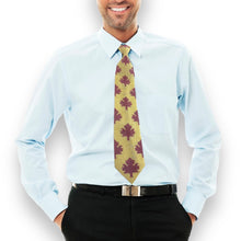 Handcrafted Maple Leaf Pattern Pearl Tie Nature-Inspired Necktie