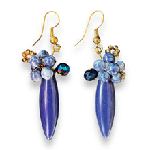 Handmade Earrings Lapis Marquise Plain Drop Beads Jewelry