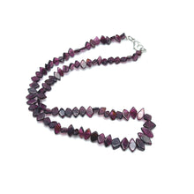 Handcrafted Natural Garnet Fish-Cut Bead 14.9’’ Necklace in Rich Red Gemstone Jewelry - Necklace