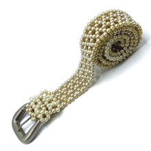 Handcrafted Classic Round Shaped Pearl Buckled Belt Unique Giftware