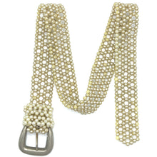Handcrafted Classic Round Shaped Pearl Buckled Belt Unique Giftware