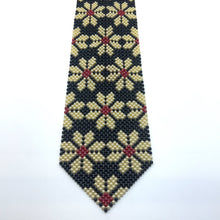 Handcrafted Snowflake Pattern Pearl Tie Winter-Inspired Necktie