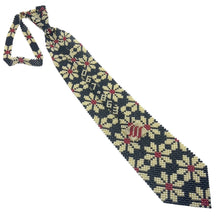 Handcrafted Snowflake Pattern Pearl Tie Winter-Inspired Necktie