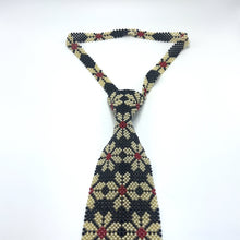 Handcrafted Snowflake Pattern Pearl Tie Winter-Inspired Necktie