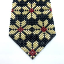 Handcrafted Snowflake Pattern Pearl Tie Winter-Inspired Necktie