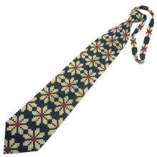 Handcrafted Snowflake Pattern Pearl Tie Winter-Inspired Necktie