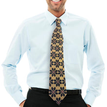 Handcrafted Snowflake Pattern Pearl Tie Winter Wonderland Elegance