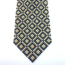 Handcrafted Square Pattern Pearl Tie Geometric Sophistication