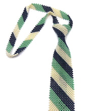 Handcrafted Stripes Pattern Pearl NeckTie Classic Lines and Style