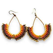 Handmade Earrings Art of Thread Colored Embroidery Droplets Jewelry