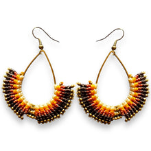Handmade Earrings Art of Thread Colored Embroidery Droplets Jewelry