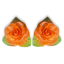 Handmade Earrings Fish Scales Orange Rose Jewelry
