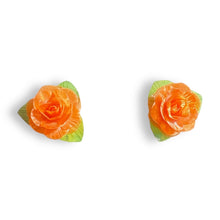 Handmade Earrings Fish Scales Orange Rose Jewelry