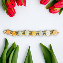 Handmade Natural Gemstone Oval Linked Bracelet 7 Inch Artisan Design Wristband