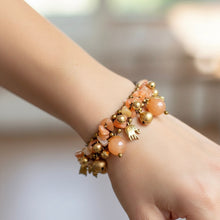 Handmade Boho Carnelian Beaded with Whimsical Elephant Bell Charms Jewelry - Bracelet