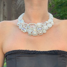 Handmade Boho Choker Pearls & Clear Gemstone 20