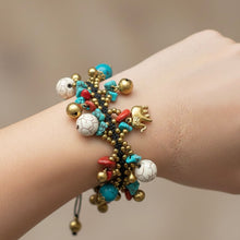 Handmade Boho Colorful Beaded with Turquoise Howlite and Coral Accents Jewelry - Bracelet