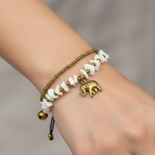 Handmade Bracelet Howlite Trinket Charms Lucky Fish with Bells Beaded Jewelry - Bracelet