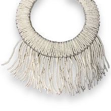 Handmade Choker Fringed Tassels White Pearl 19