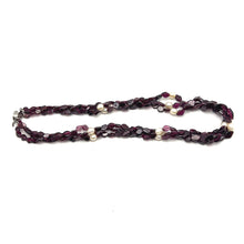Handmade Garnet Natural Plain Smooth Hexagon & Pearl Gemstone 16.5” Necklace Elegant Jewelry - Necklace