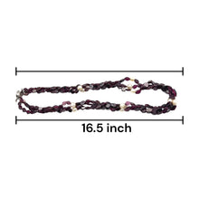 Handmade Garnet Natural Plain Smooth Hexagon & Pearl Gemstone 16.5” Necklace Elegant Jewelry - Necklace