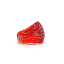 Handmade Glass Acrylic Ring Amber Hue Radiant Infinity Band