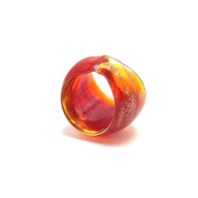 Handmade Glass Acrylic Ring Amber's Glitter Shiny Infinity Band