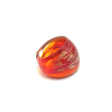 Handmade Glass Acrylic Ring Amber's Glitter Shiny Infinity Band