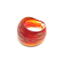 Handmade Glass Acrylic Ring Amber's Glitter Shiny Infinity Band