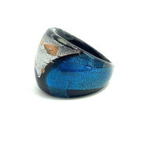 Handmade Glass Acrylic Ring Aqua Artistry  Infinity Band