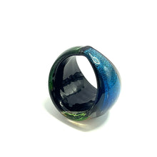 Handmade Glass Acrylic Ring Aqua Artistry  Infinity Band