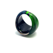Handmade Glass Acrylic Ring Aqua Artistry's Radiance Infinity Band