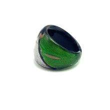 Handmade Glass Acrylic Ring Aqua Artistry's Radiance Infinity Band