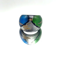 Handmade Glass Acrylic Ring Aqua Artistry's Radiance Infinity Band