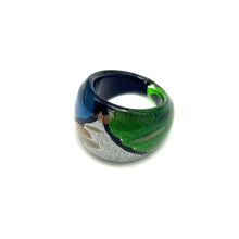 Handmade Glass Acrylic Ring Aqua Artistry's Radiance Infinity Band