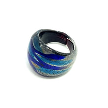 Handmade Glass Acrylic Ring Aqua Celestial Bio Color  Infinity Band